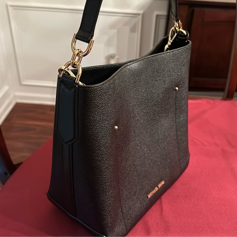 Michael Kors Black Leather Tote Bag